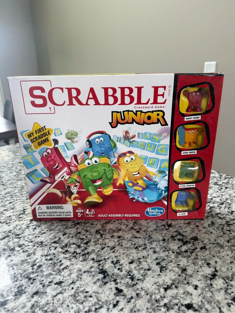 Hasbro Scrabble Junior Board Game - Red, Yellow, Green, Blue